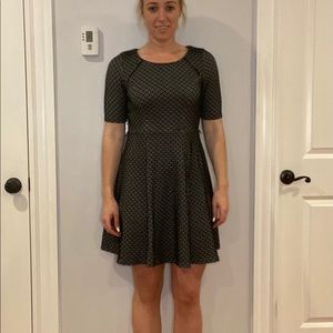 A-Line Black & White Pattern Dress